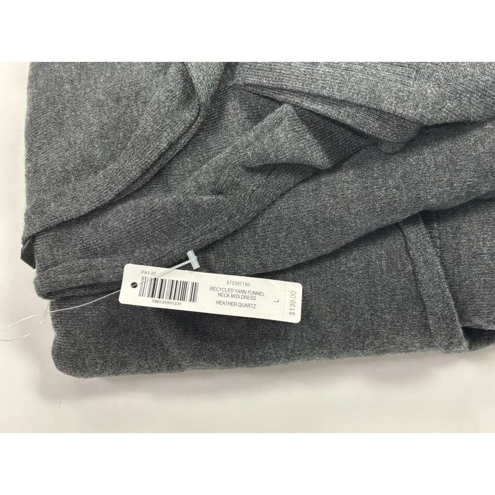 Soma Recycled Yarn Funnel Neck Midi Sweater Dress Women's L Heather Quartz Gray - Picture 5 of 8